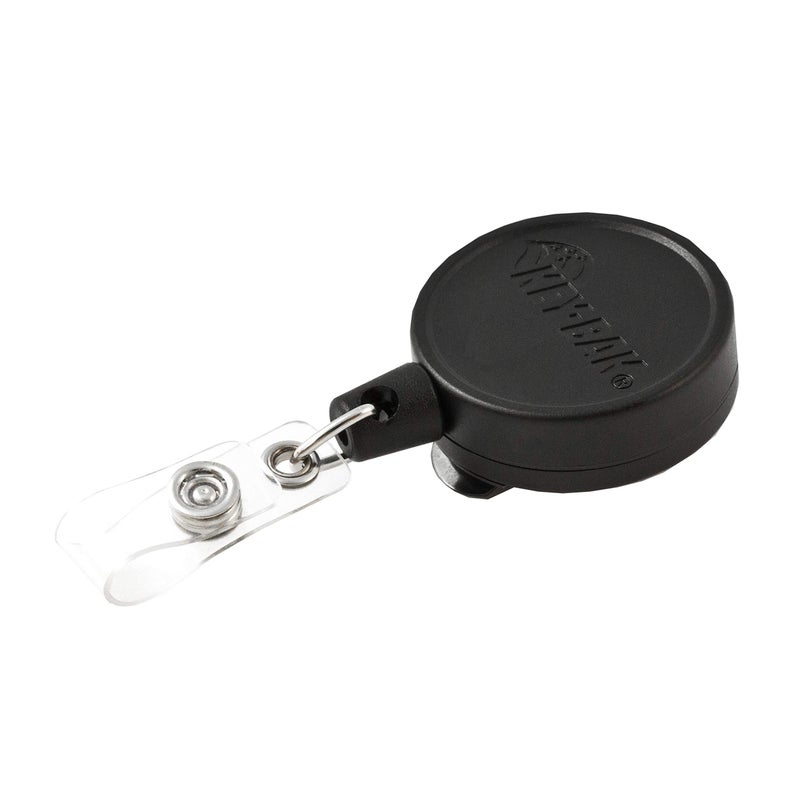 KEY-BAK MID6 Retractable Belt I.D. Badge Holder with 36" Retractable Cord, 6 oz. Retraction, Steel Swivel Belt Clip, Black - Image 1